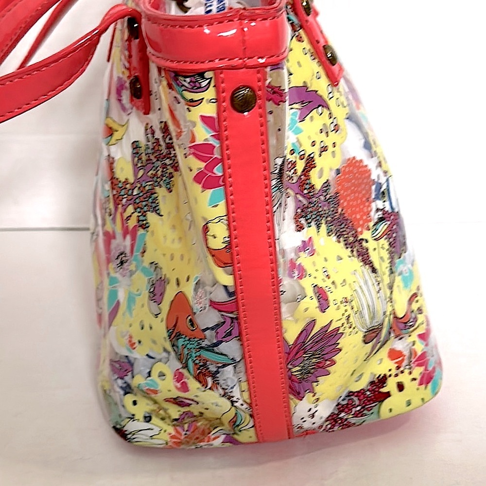 Sakroots Clear Koi Tote Shoulder Purse Coral BeachBag EUC - Picture 9 of 13